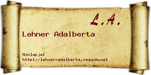 Lehner Adalberta névjegykártya
